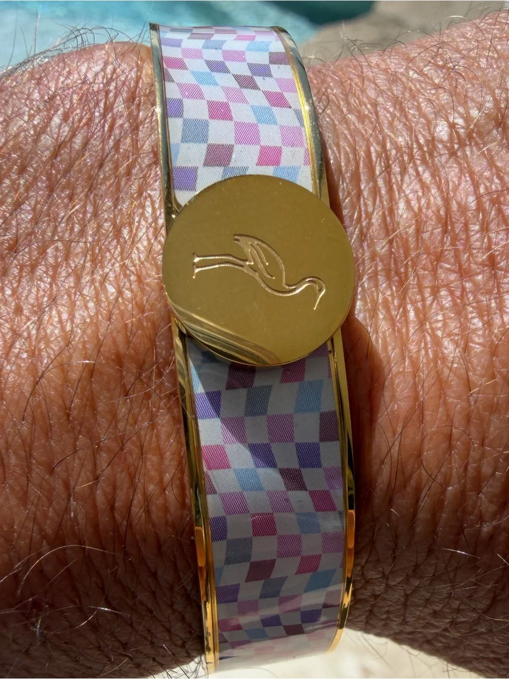 Talidara Designer Wearable Bracelet with Pink and Lavender Pattern